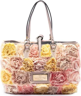 Valentino Pre-owned Valentino Small Silk Rosier Tote Ladies JLI0BRUE86357SO1