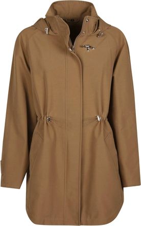 Fay Brown Gancio Relaxed Cotton Parka