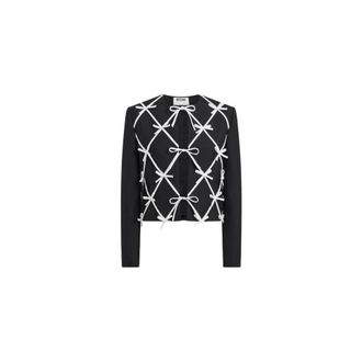 Moschino Wool-blend jacket with bows - female - Moschino - Blazers - Black - S - Jackets