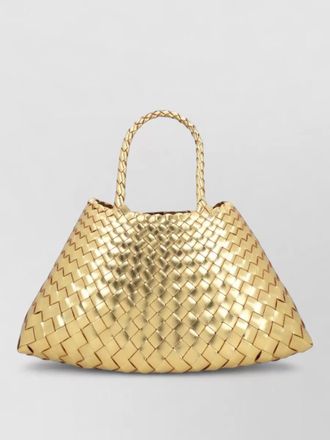 Dragon Diffusion woven tote bag featuring structured top handles