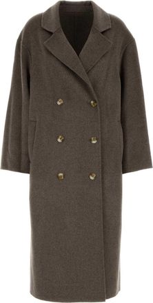 Loulou Studio Dove Grey Wool Blend Borneo Coat