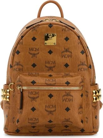 MCM Canvas Mini Stark Rugzak - Dames - Rugzakken - Bruin - ONE Size - Tassen