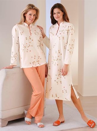 Arabella Schlafanzug ARABELLA, Damen, Gr. 36/38, rot (apricot), 100% Baumwolle, Homewear-Sets Schlafanzug