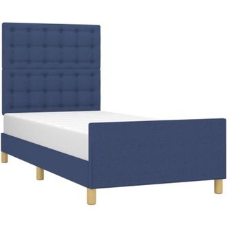 vidaXL Estructura De Cama Sin Colch&oacute;n Tela Azul 100x200 Cm Vidaxl