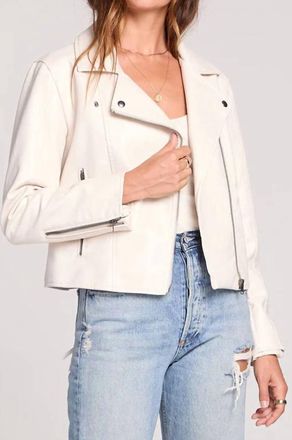Saltwater Luxe Effie Leather Jacket In Bone
