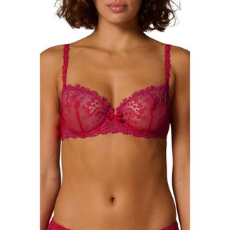Simone P&eacute;r&egrave;le Wish Underwire Demi Bra in Rainbow Red at Nordstrom, Size 30E