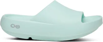 Oofos OOahh Slide+ Slides Green 13 Mens/15 Womens