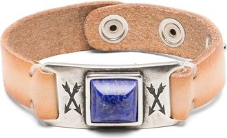 Eraldo Lapis-lazuli-embellished Leather Bracelet