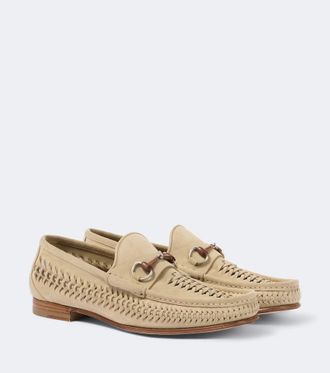 Gucci Horsebit 1953 woven suede loafers