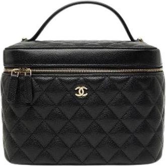 Chanel Pre-owned Vanity Bag - Dames - Vintage Handtas - Zwart - ONE Size - Leer - Vintage