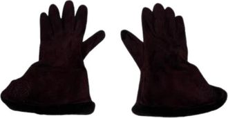 Loewe Pre-owned Accessories, female, Purple, Size: ONE SIZE Pre-owned Leather Gloves