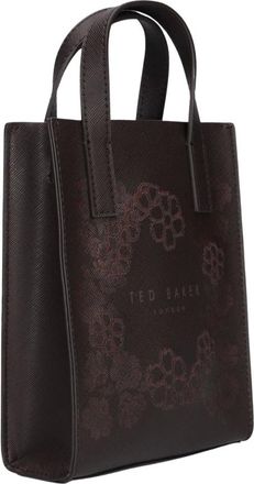Ted Baker Reocon Borduur Mini Icon Tote Bag met Bloemendessin - Dames - Tassen - Bruin - Maat: ONE Size Leer