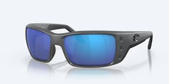 Costa Unisex Permit Polarized Sunglasses In Matte Gray Frame Blue Mirror Glass