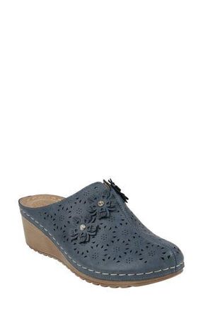 Good Choice Shoes Krista Flower Cutout Wedge Mule in Navy at Nordstrom Rack, Size 10