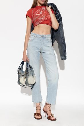 Diesel T-Wincy Crop Top, Womens, Red