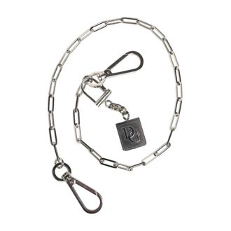Dolce & Gabbana Tone metalen kettingriem met DG-bedel - Heren - Riemen - Grijs - ONE Size - Accessoires