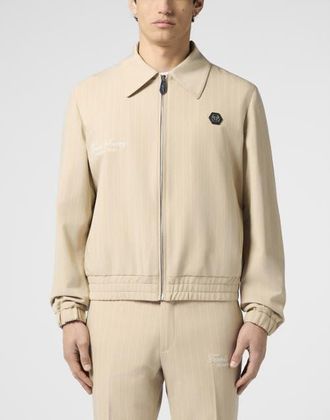 Philipp Plein Coster Jacket Tennis Society Men in Beige at Nordstrom, Size 58
