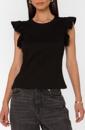 Velvet Heart Fabiola Flutter Sleeve Top in Black at Nordstrom Rack, Size X-Small