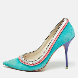 Sophia Webster Multicolor Suede And Leather Pointed Toe Pumps