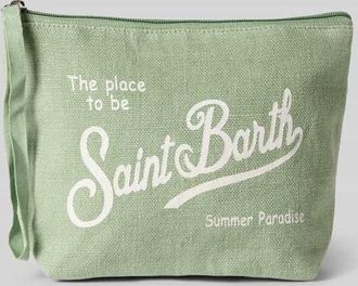 MC2 Saint Barth Kosmetiktasche aus Leinen mit Statement-Print Modell ALINE in Mint, Gr&ouml;&szlig;e 1