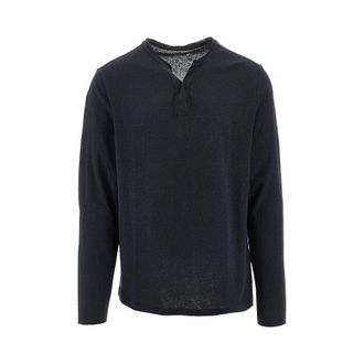 Majestic Filatures Tunisian collar linen blend T-shirt Man S