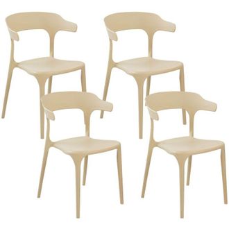 Beliani Beliani - Set di 4 sedie polipropilene beige per interno ed esterno Gubbio
