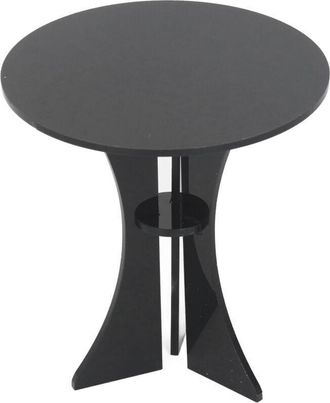 OEM Mesa Redonda Negra Para Casa De Mu&ntilde;ecas, Acr&iacute;lico Macizo, Mesa Miniatura Vers&aacute;til, Decoraci&oacute;n A Escala 1:6