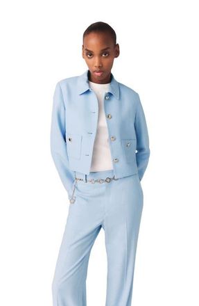 Maje Short single-breasted jacket in Blue Sky at Nordstrom, Size 38 Eu