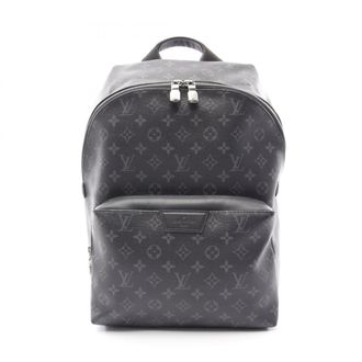 Louis Vuitton Black Coated Canvas Leather Backpack Handbag (Pre-Owned)