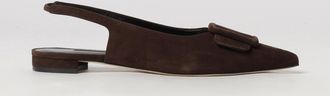 Manolo Blahnik Ballerine slingback Maylura in pelle scamosciata con fibbia
