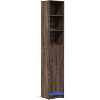 vidaXL Sideboard with LED Brown Oak 36x32.5x200 cm Engineered Wood vidaXL