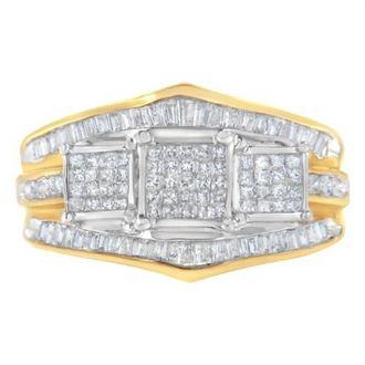 House of Brilliance 10KT Two-Toned Gold 1.00 cttw Diamond Ring in Yellow at Nordstrom, Size 7