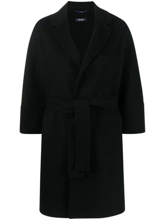 Max Mara Jas met ceintuur - Zwart