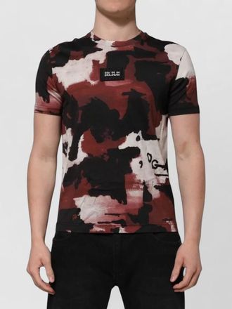 Dolce & Gabbana cotton camouflage printed crew neck t-shirt