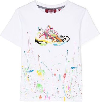 Mostly Heard Rarely Seen Mini Multi Neon Runner T-shirt - kids - Cotton - 2 yrs - White