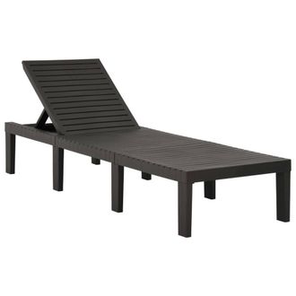 Berkfield Home Sun Lounger Plastic Anthracite in Black