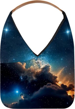 Generic Stars Nebula Reusable Lightweight Grocery Bags - Foldable Into Compact Pouch, Washable & Sturdy, Multipurpose for Shopping and Travel