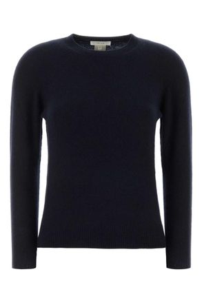 The Row Navy Blue Solid Crew Neck Sweater