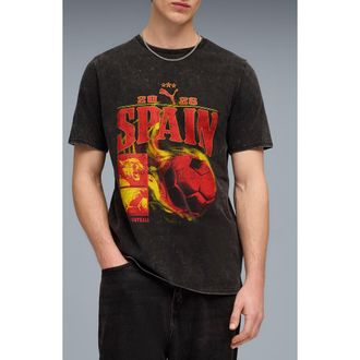 Puma Fanpack 90s Spain Cotton Graphic T-Shirt in Puma Black/Faster Yellow at Nordstrom, Size Xx-Large