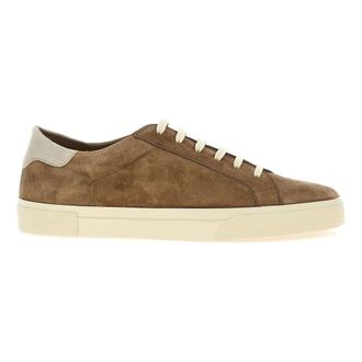 Brunello Cucinelli Sneakers, male, Beige, 8 UK, Leather Trainers with Rubber Sole