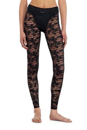Diesel Leggings in nylon camouflage lace - Pants - Woman - Black