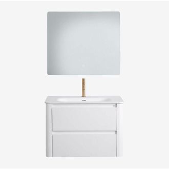 Sklum Conjunto De Mueble De Ba&ntilde;o En Madera Con Lavabo Integrado Egerton Sklum