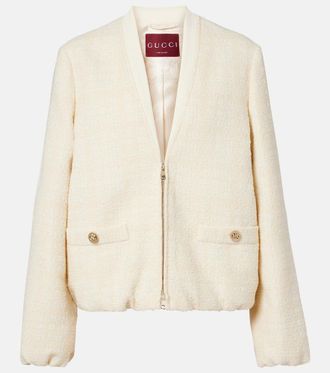 Gucci Checked cotton-blend tweed jacket