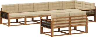 vidaXL Conjunto De Sof&aacute;s De Exterior 8 Uds. Natural Y Beige Vidaxl