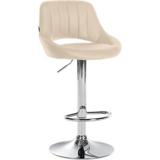 Clp Taburete De Bar Milet En Polipiel Crema Cromado