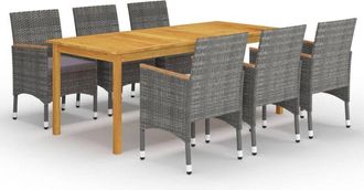 vidaXL Juego De Comedor De Jard&iacute;n De 7 Piezas Gris Vidaxl