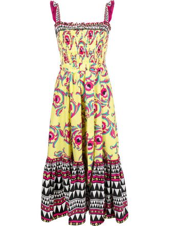 La DoubleJ Off-shoulder midi-jurk - Geel