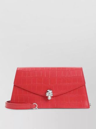 Alexander McQueen skull mini clutch bag crocodile emboss