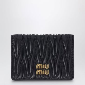 Miu Miu Black Matelass&eacute; Nappa Card Holder