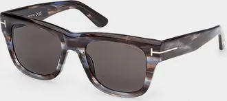 Tom Ford Finn-02 Acetate Rectangular Sunglasses